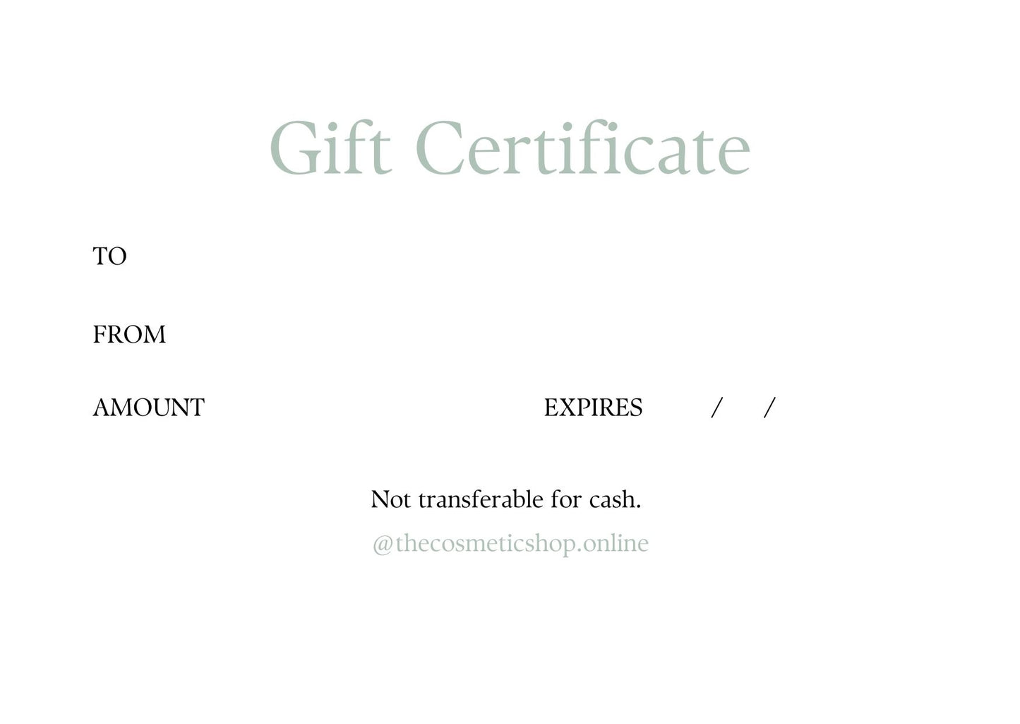 The Cosmetic Shop - Gift Card