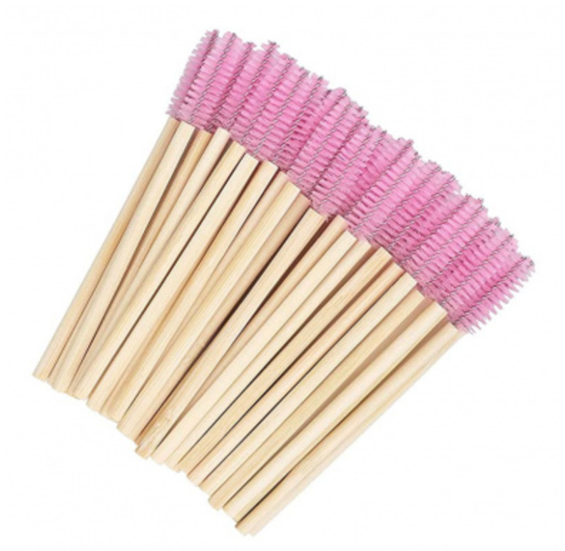 Biodegradable Bamboo + Nylon Disposable Mascara Wands (Pink)