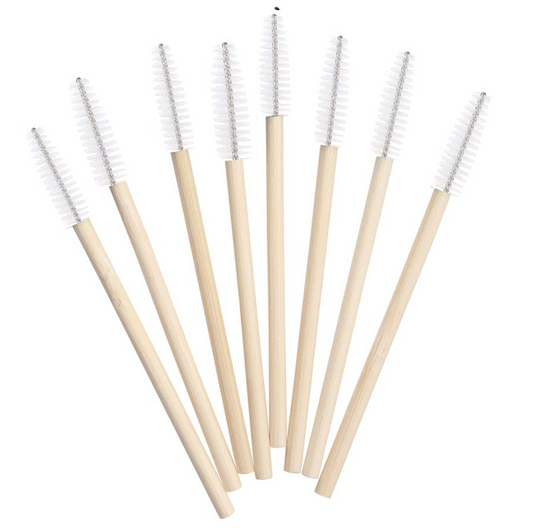 Biodegradable Bamboo + Nylon Disposable Mascara Wands (White)